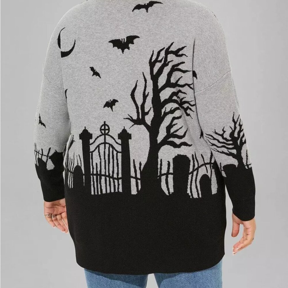 torrid Graveyard Print Jacquard Boyfriend Cardigan